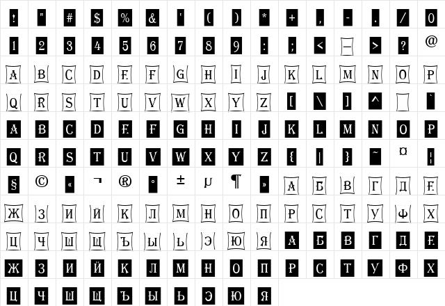 a_AlgeriusCmDc2Cmb Regular  glyph index