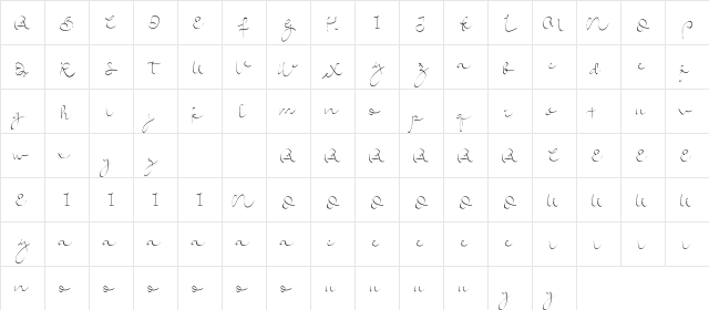 Shimponiademo Regular  glyph index