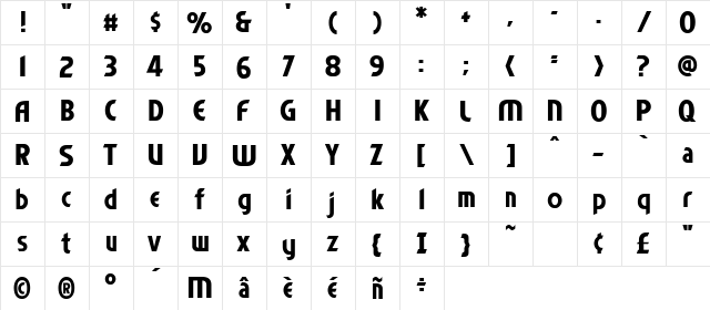 CCEuphoria Solid  glyph index