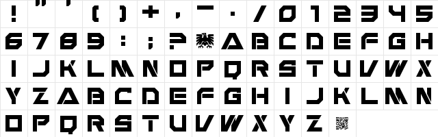 USPF Liberty Regular  glyph index