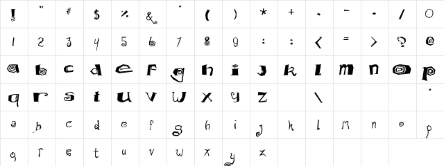 Something Regular  glyph index