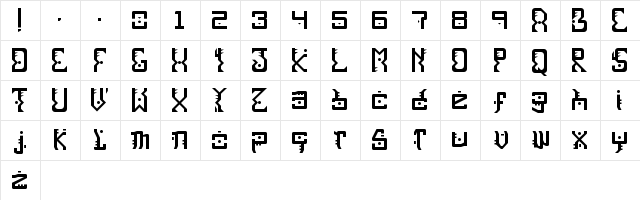 Meruko Regular  glyph index