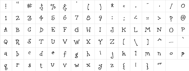 CK Hopscotch Regular  glyph index