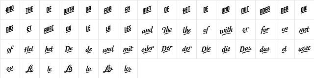 CatchWords One  glyph index