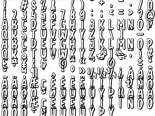 halloween Regular  glyph index