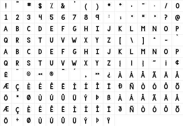 KG One More Light Regular  glyph index