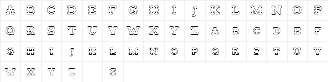 Tigreal Free Outline Regular  glyph index