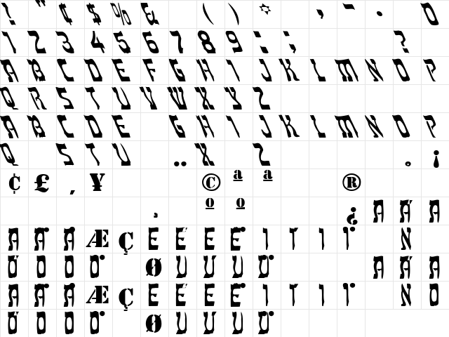 Other Side 3 Regular  glyph index