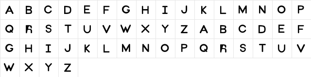 Monty Regular  glyph index