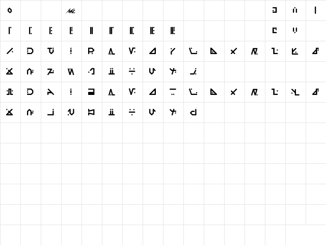 Lokian Bold  glyph index