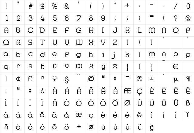 Media-Light Regular  glyph index