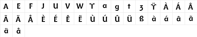 Bitstream Chianti Bold Alternate  glyph index