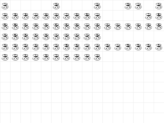 mi2 Font Regular  glyph index