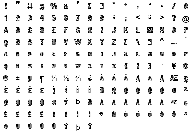 FZ UNIQUE 39 Normal  glyph index