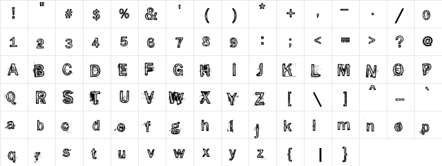 Franklin Gothic Medium Regular  glyph index