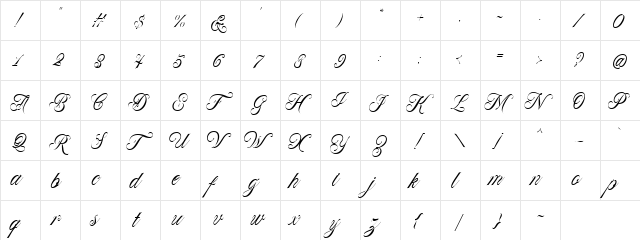 Forth Smith DEMO Regular  glyph index