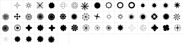 Star Time Too JL Reg1.  glyph index
