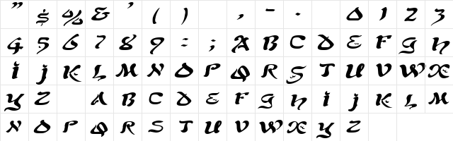 SolomonExtended Italic  glyph index