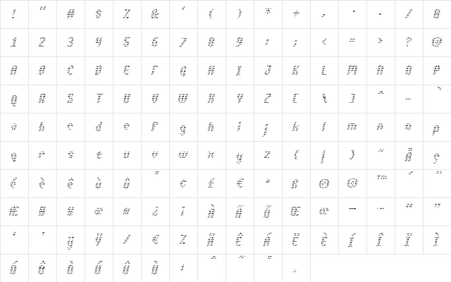 Asterix Blink Italic Regular  glyph index