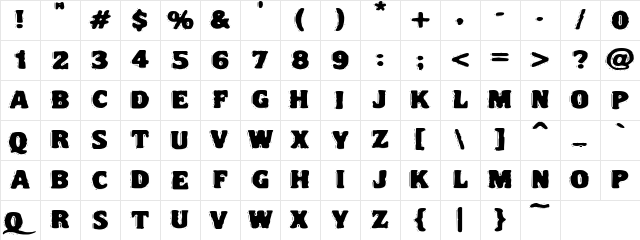 VTC Night Of The DrippyDeadFatCaps  glyph index