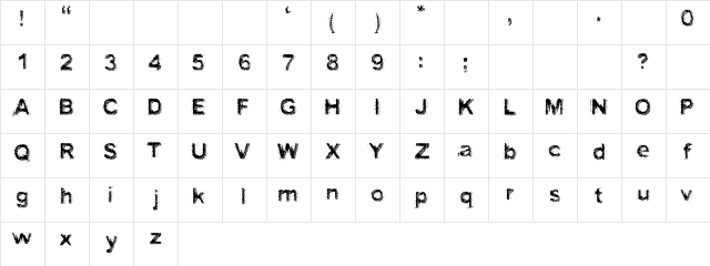 Stencil Regular  glyph index