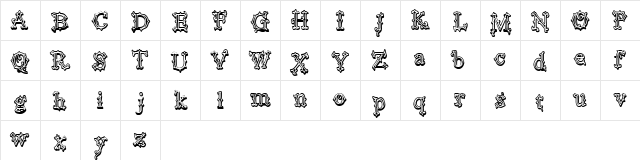 Vtks Black Label Regular  glyph index