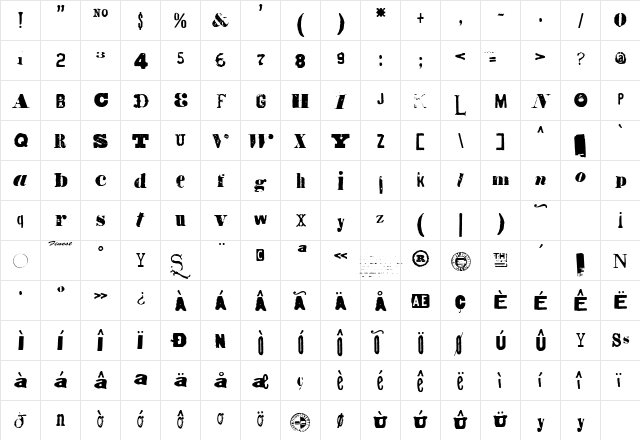 Octopus 84  glyph index