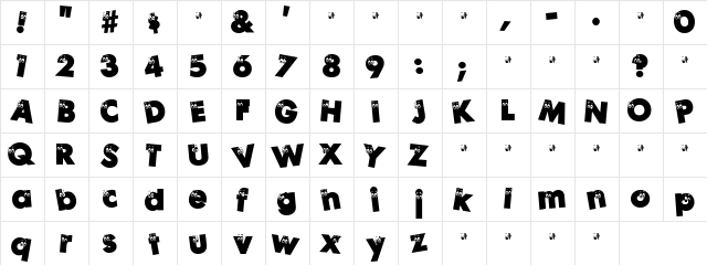 Spy Eyes Regular  glyph index