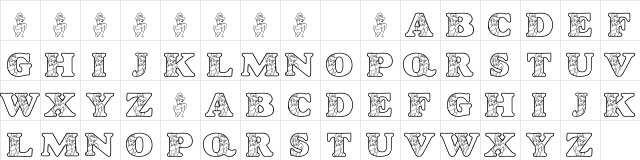 LMS Happily Ever After Regular  glyph index