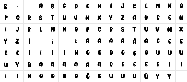 Tulena Lamoore Regular  glyph index