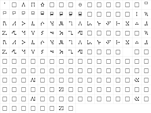 Spellweaver Nodes Regular  glyph index