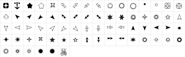 Eyecicles Regular  glyph index