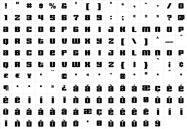 HOUSE3009 Black  glyph index