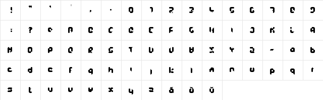 Tasty Glyphs.1 Regular  glyph index