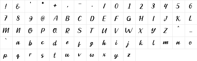 Go Orange Regular  glyph index