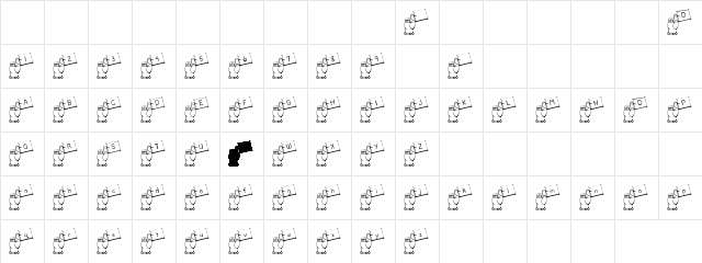 Fistin DF Regular  glyph index