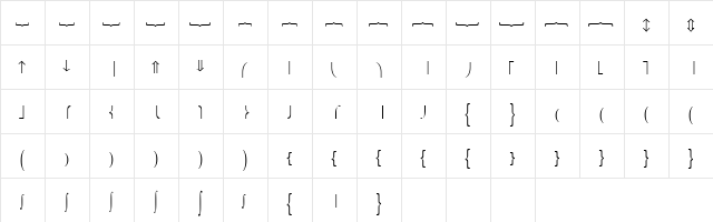 Bittle Plain  glyph index