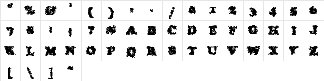 Stolen Llama Regular  glyph index