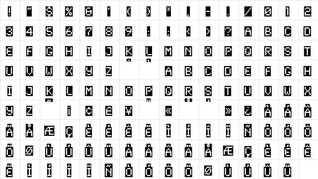 Synchro reverse Plain  glyph index