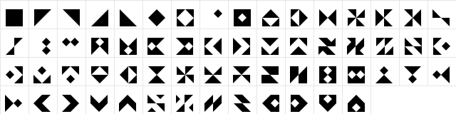 Triangles LT Regular  glyph index