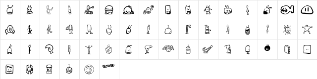 Tombots Regular  glyph index