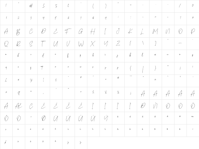 Summer Pisces Regular  glyph index