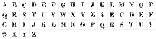 Tendrils Regular  glyph index