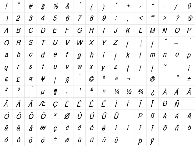 Communication 18 Regular  glyph index
