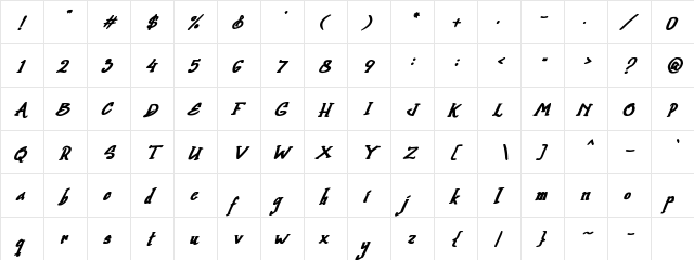 Quick Divine Regular  glyph index