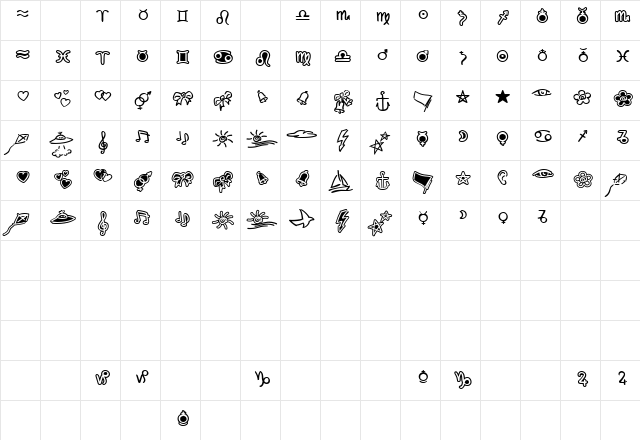 LTZigibacks Two Regular  glyph index