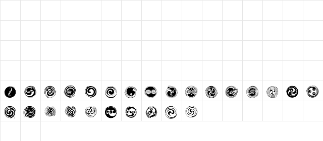 Spirals Regular  glyph index