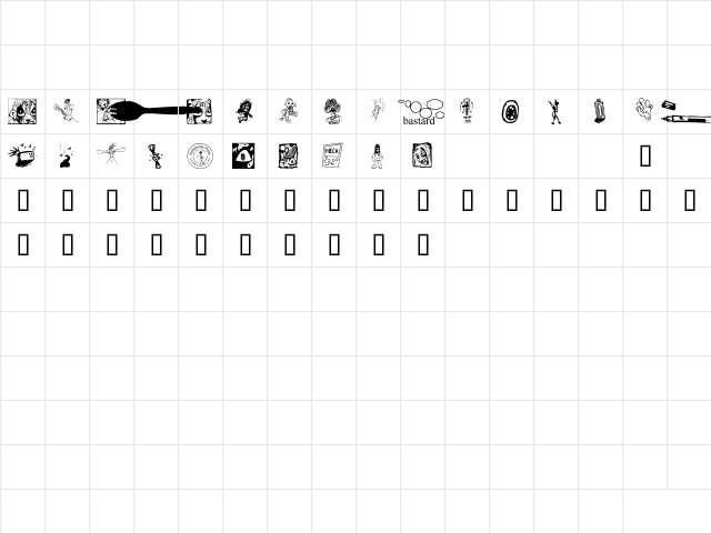 Sporkbats Two Regular  glyph index