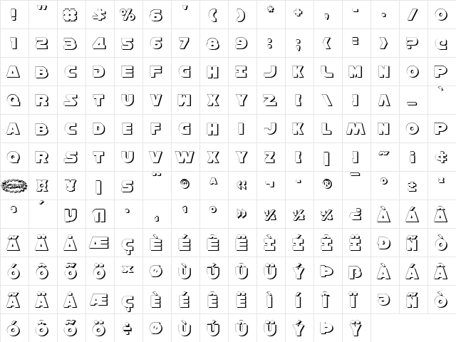 Han Solo Shadow Shadow  glyph index