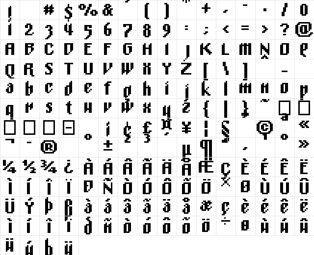 01MnemonixCCC Bold  glyph index